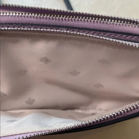 Kate Spade NY Leather Camron Double Zip Small Crossbody Bag in Lavender Mist - Picture 10 of 14